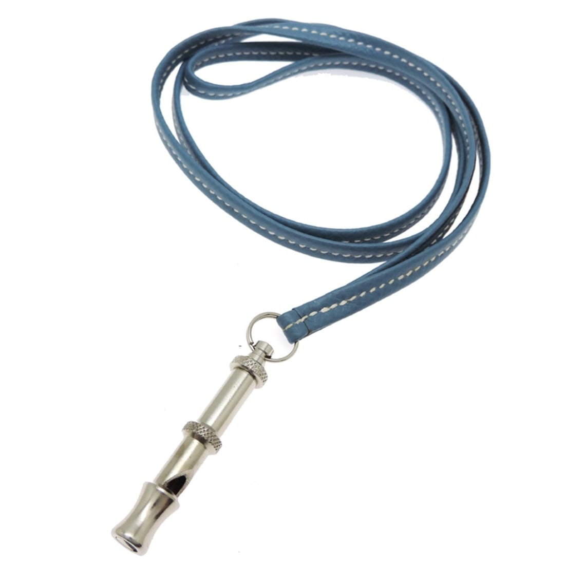 Hermes Ultrasonic Whistle Women's Necklace, Metal, Blue Jean: --- Catalog ---Category: SizePendant Size: 60mm x 8.8mm / 2.36'' x 0.34''Neck Circumference: 86 cm / 33.85''Category: DesignColor: Blue jeanGender: WomenMaterial: Leather, MetalNecklace Type: Necklace