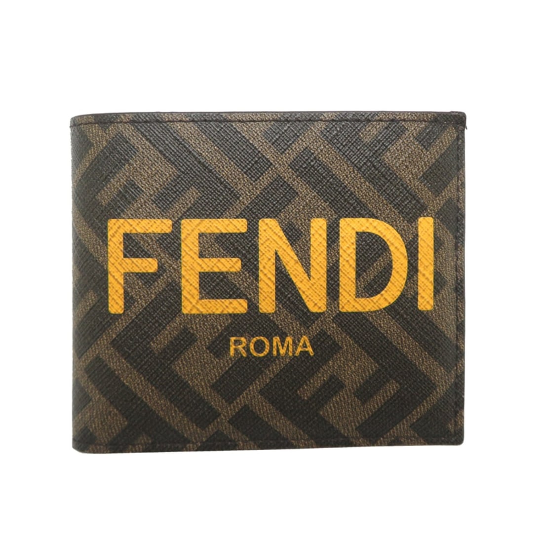 Fendi Men's Bi-fold Wallet 7M0339 Brown: --- Catalog ---Category: SizeSize (HxWxD): 9.5cm x 11.5cm x 2cm / 3.74'' x 4.52'' x 0.78''Category: DesignType: Wallet (bi-fold)Color: Brown, YellowGender: MenMaterial: PVC , Leather Category: General