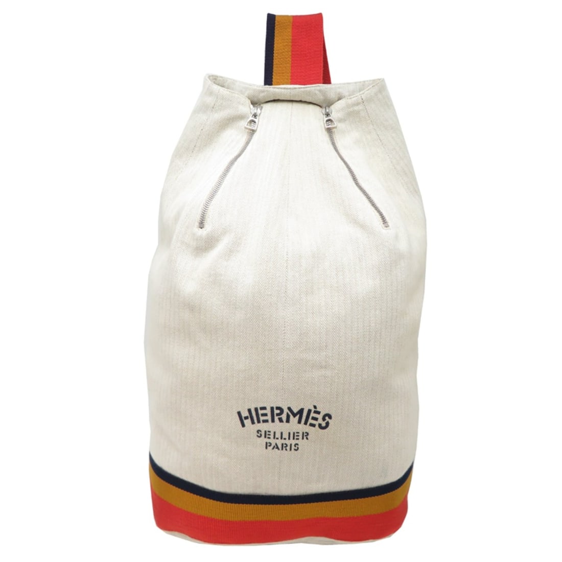 Hermes Cavalier Women's/Men's Shoulder Bag, 100% Cotton, Beige: --- Catalog ---Category: SizeSize (HxWxD): 49cm x 28cm x 19cm / 19.29'' x 11.02'' x 7.48''Category: DesignType: Shoulder bagColor: BeigeGender: Men,WomenMaterial: Cotton Category: GeneralBrand: Hermes