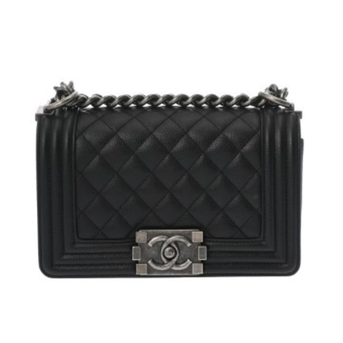 CHANEL Boy Chanel Small Handbag 20cm Black A67085 Women's Caviar Skin Shoulder Bag A Rank Used Ginzo: --- Catalog ---Category: SizeSize (HxWxD): 12cm x 20cm x 7cm / 4.72'' x 7.87'' x 2.75''Category: DesignType: Handbag, Shoulder bagColor: BlackGender: WomenMaterial: Grained Calfskin Hardware Color: Ma
