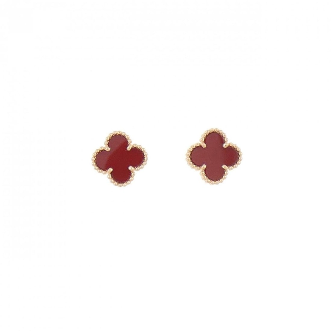 Van Cleef & Arpels Sweet Alhambra Earrings: --- Catalog ---Category: SizeSize (HxWxD): 9.30mm x 9.30mm / 0.37'' x 0.37''Category: DesignType: Stud earringsStone: CarnelianGender: WomenMaterial: Pink gold (18K)Category: GeneralMPN:
