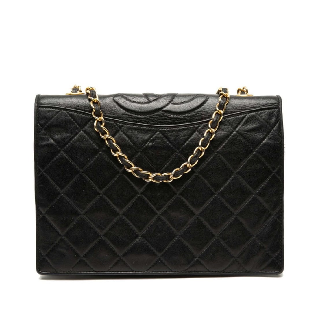 Chanel Coco Mark Matelassé Chain Shoulder Bag, Black Lambskin, Women's CHANEL: --- Catalog ---Category: SizeSize (HxWxD): 17.5cm x 23cm x 6.5cm / 6.88'' x 9.05'' x 2.55''Category: DesignType: Shoulder bagColor: BlackGender: WomenMaterial: Leather Leather/Fur Type: LambskinCatego