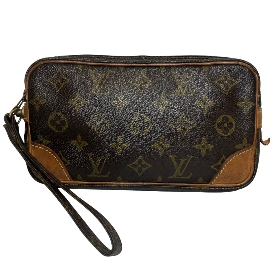 Louis Vuitton Marly Dragonne PM Clutch Bag, Monogram Canvas, M51827: --- Catalog ---Category: SizeSize (HxWxD): 12cm x 22cm x 4cm / 4.72'' x 8.66'' x 1.57''Category: DesignType: Clutch bagColor: Brown, Galle, MonogramGender: MenMaterial: Leather Category: GeneralMPN: M