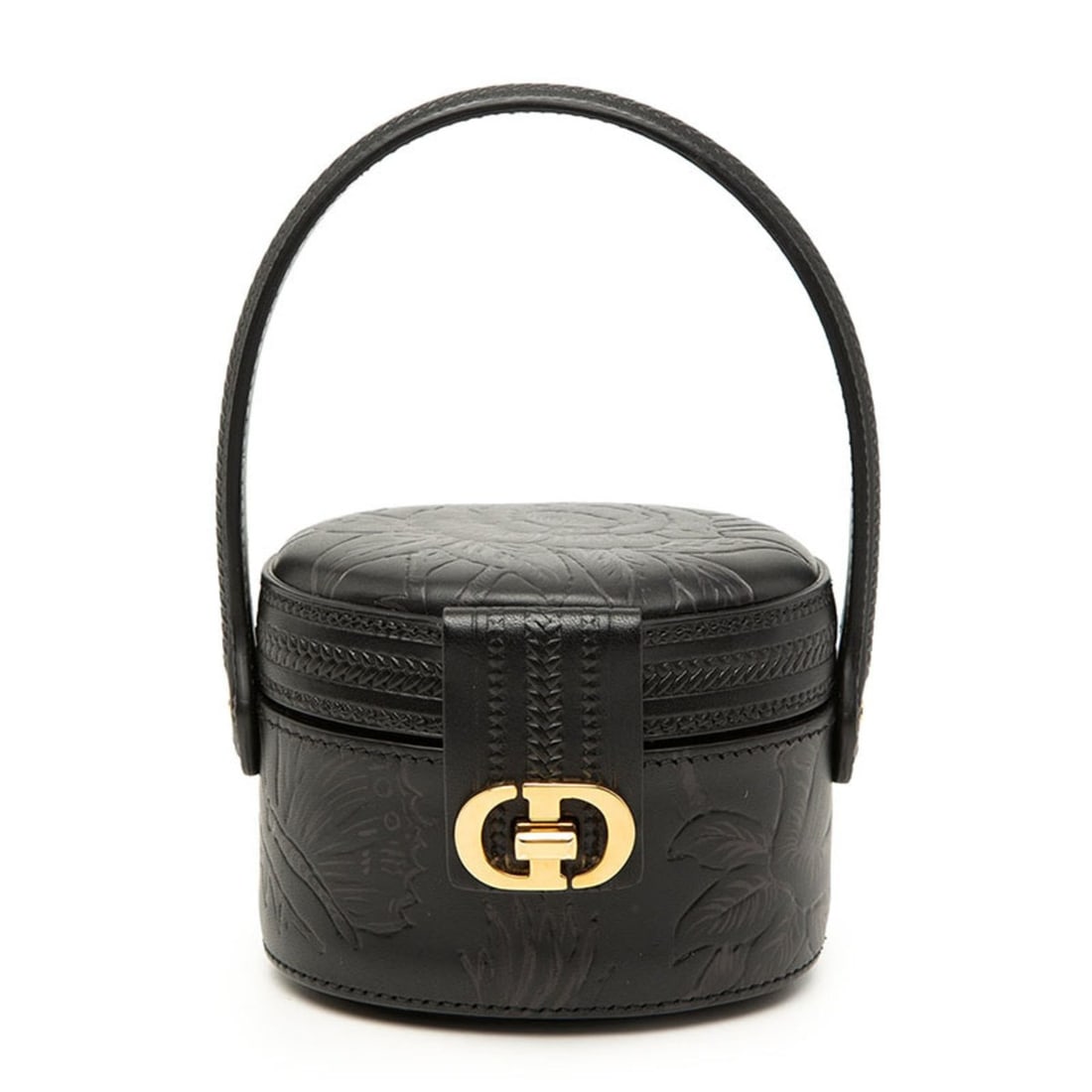 Christian Dior Dior CD Logo Vanity Bag Mini Handbag Black Leather Women's: --- Catalog ---Category: SizeHandle Drop: 8.00cm / 3.15''Size (HxWxD): 8cm x 11cm x 9cm / 3.14'' x 4.33'' x 3.54''Category: DesignType: Handbag, Vanity bagColor: BlackGender: WomenClosure: Turn lockMa