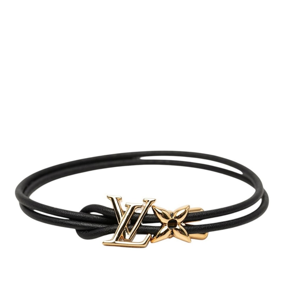 Louis Vuitton LV Bloom Bracelet M8142Z Noir Black Gold Plated Leather Women's LOUIS VUITTON: --- Catalog ---Category: SizeWidth: 1.4cm / 0.55''Length: 19.5cm / 7.67''Total Length: 21.5cm / 8.46''Category: DesignType: Charm braceletColor: Black, Gold, NoirGender: WomenMaterial: LeatherCategory