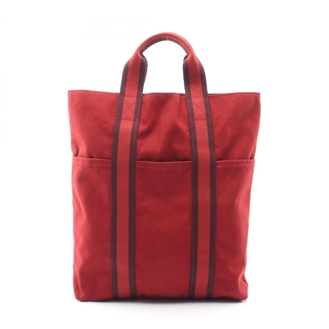 Hermes Fourre-Tout Cabas Tote Bag Handbag, Canvas, Women's, Bordeaux (1 of 11)