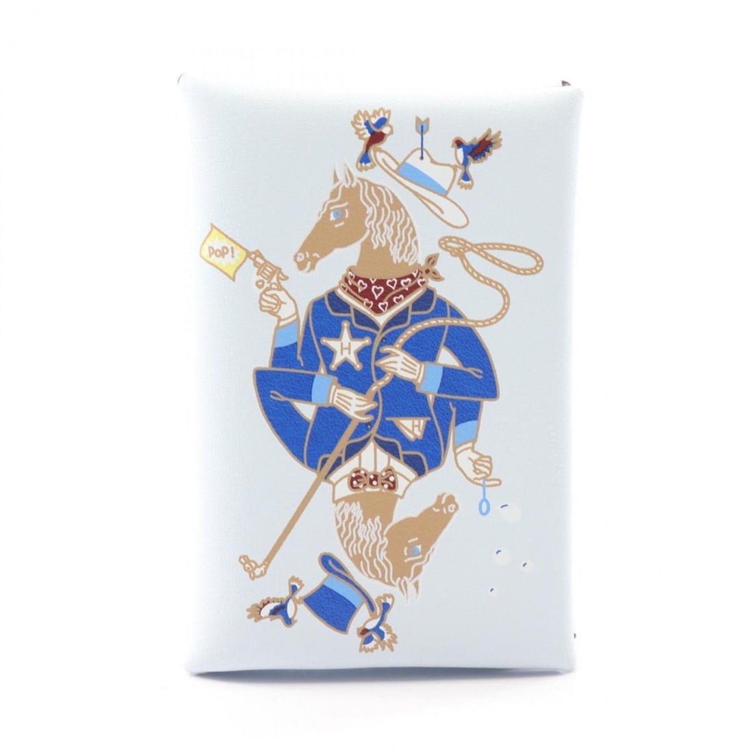 Hermes Calvi Cowboy Wallet - Coin Purse Leather Veau Swift Women's Blue/Multicolor: --- Catalog ---Category: SizeSize (HxWxD): 7cm x 10.5cm x 1.5cm / 2.75'' x 4.13'' x 0.59''Category: DesignType: Coin purse/coin caseColor: Blue, Multi-colorGender: WomenMaterial: Swift leather Categor