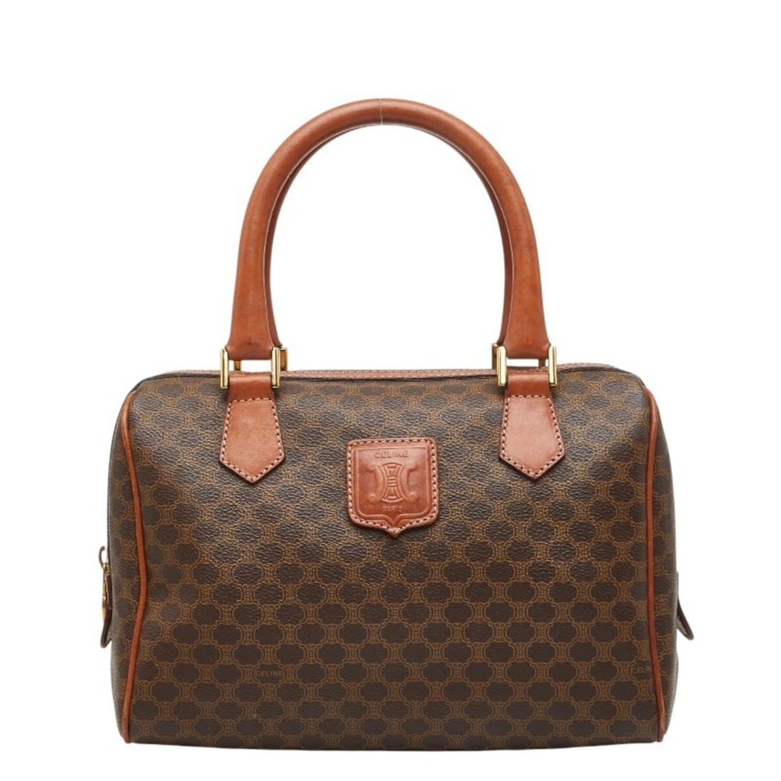 Celine Macadam Mini Boston Bag Handbag Brown Leather Women's CELINE: --- Catalog ---Category: SizeHandle Drop: 9.50cm / 3.74''Size (HxWxD): 17.5cm x 25cm x 13cm / 6.88'' x 9.84'' x 5.11''Category: DesignType: Boston bag, HandbagColor: BrownGender: WomenClosure: ZipperM