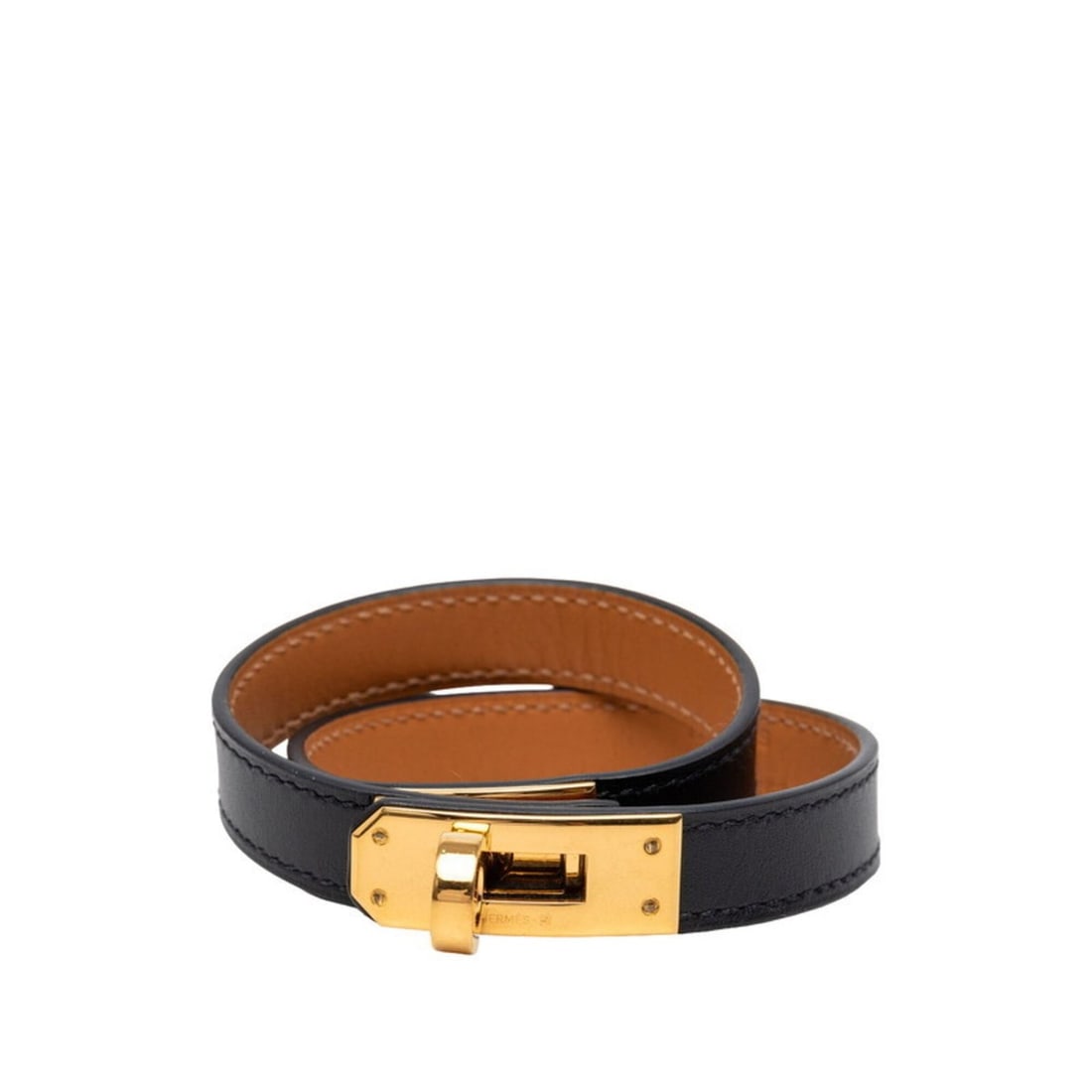 Hermes Mini Kelly Double Tour Bracelet, Size M, Black/Brown Swift Leather, Women's.: --- Catalog ---Category: SizeTotal Length: 38.5cm / 15.15''Category: DesignType: Charm braceletColor: Black, BrownGender: WomenMaterial: Swift leatherCategory: GeneralLine: KellyBrand: Hermes--- Item