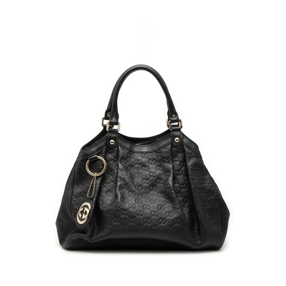Gucci Guccissima Sukey Handbag 211944 Black Leather Women's GUCCI: --- Catalog ---Category: SizeHandle Drop: 16.00cm / 6.30''Size (HxWxD): 30cm x 39cm x 16cm / 11.81'' x 15.35'' x 6.29''Category: DesignType: HandbagColor: BlackGender: WomenClosure: MagnetMaterial: