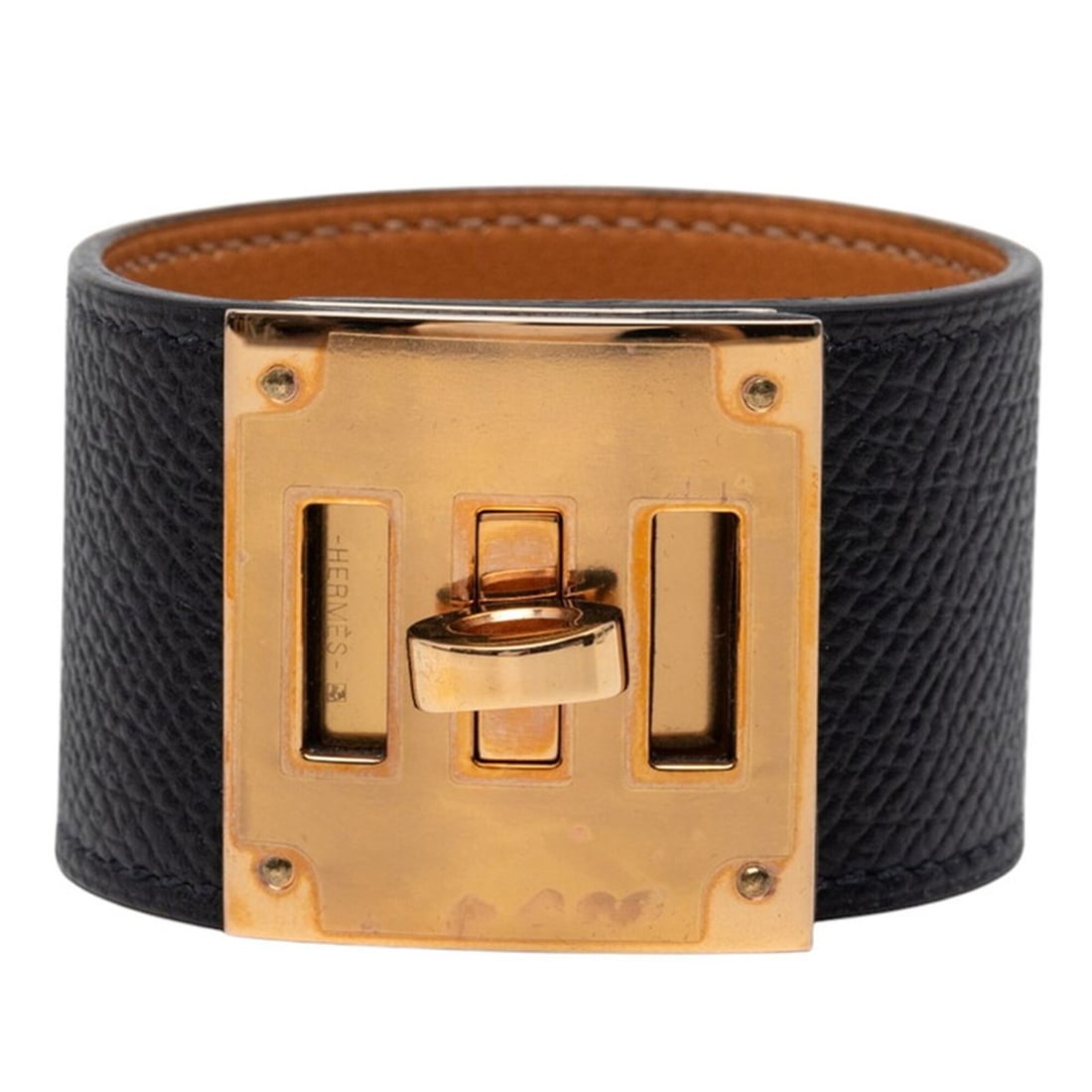 Hermes Kelly Dog Bracelet, Black Veau Epsom Leather, Plated, Women's.: --- Catalog ---Category: SizeWidth: 3.5cm / 1.37''Length: 15.5cm / 6.1''Total Length: 20cm / 7.87''Category: DesignType: Charm braceletColor: BlackGender: WomenMaterial: Epsom leatherCategory: