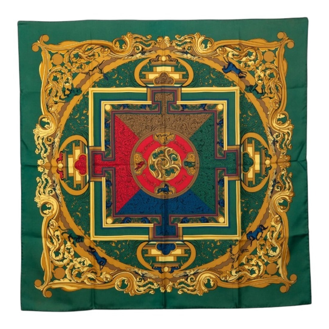 Hermes Carre 90 ANIMAUX SOLAIRES (Animals of the Sun) Scarf/Muffler, Green Multicolor Silk, Women's: --- Catalog ---Category: SizeSize (LxW): 87.5cm x 88cm / 34.44'' x 34.64''Category: DesignType: ScarfColor: Green, Multi-colorGender: WomenMaterial: Silk Category: GeneralBrand: Hermes--- Item List