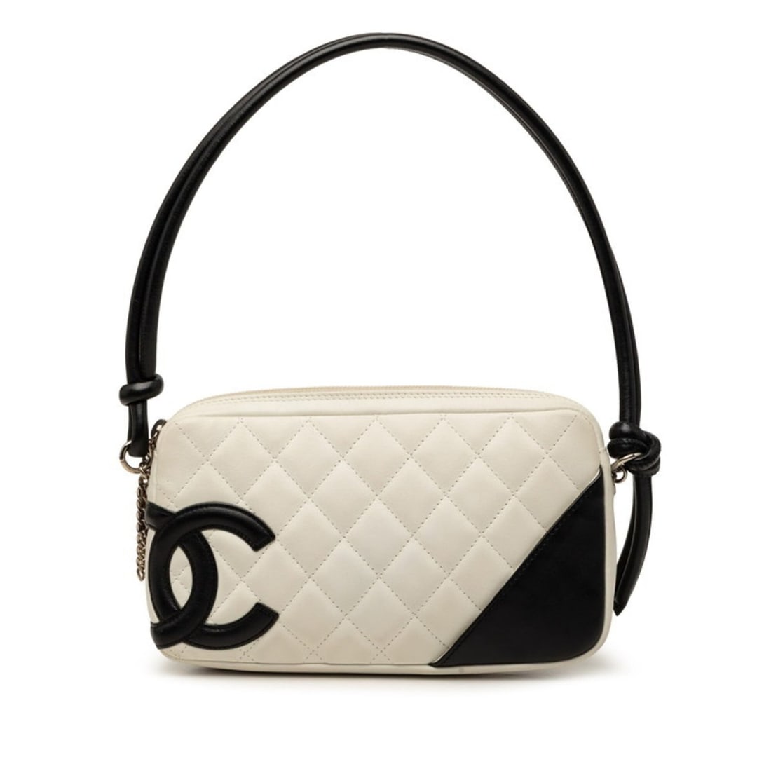 Chanel Cambon Line Coco Mark Handbag One Shoulder White Black Lambskin Women's CHANEL: --- Catalog ---Category: SizeSize (HxWxD): 12cm x 21cm x 3.2cm / 4.72'' x 8.26'' x 1.25''Category: DesignType: HandbagColor: Black, WhiteGender: WomenMaterial: Leather Leather/Fur Type: LambskinCatego