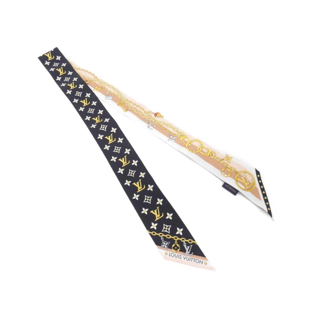 Louis Vuitton Bandeau K Charm M98010 Scarf Muffler: --- Catalog ---Category: SizeSize (LxW): 1.2m x 5cm / 47.24'' x 1.96''Category: DesignType: ScarfColor: BlackGender: WomenMaterial: Silk Category: GeneralBrand: Louis Vuitton--- Item List ---Section: 