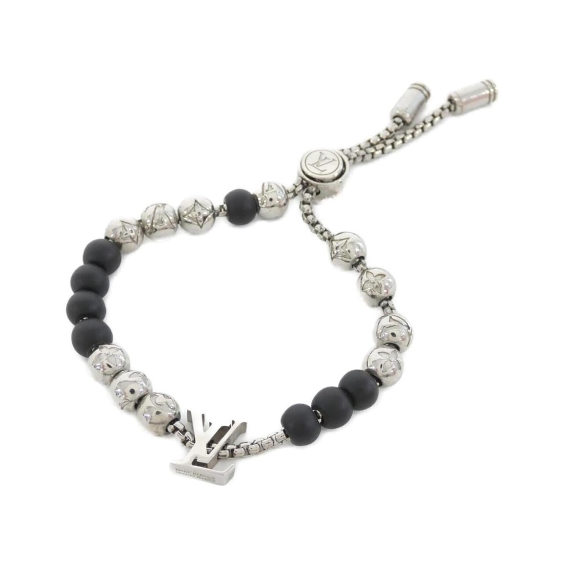Louis Vuitton Monogram Bead Bracelet M00512: --- Catalog ---Category: SizeLength: 21cm / 8.26''Category: DesignType: Charm braceletColor: Black, SilverGender: WomenCategory: GeneralMPN: M00512Brand: Louis Vuitton--- Item List ---Section: Conditi