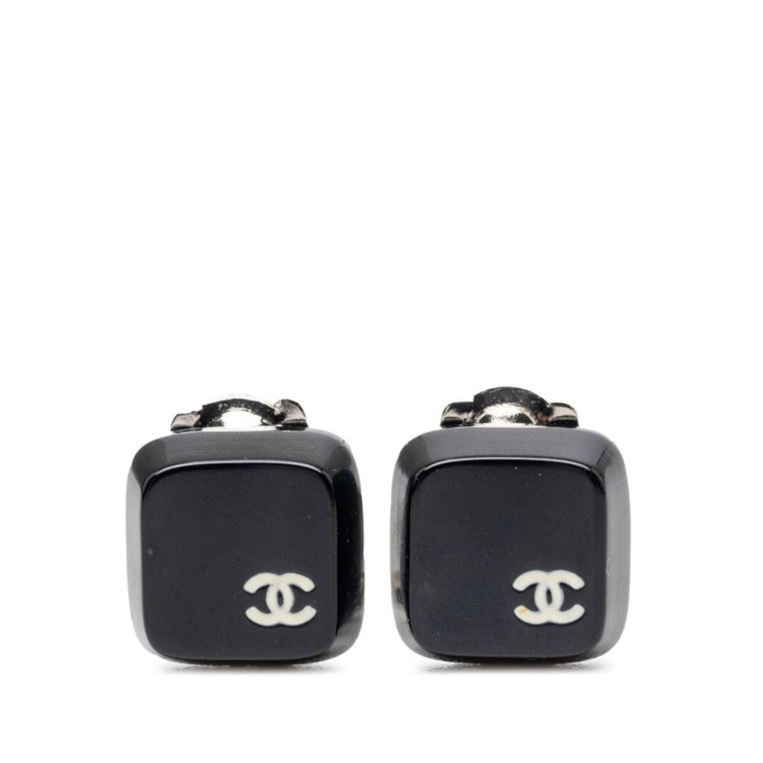 Chanel Coco Mark Keycap Motif Earrings, 00T Engraving, Black Plastic Metal, Women's CHANEL: --- Catalog ---Category: SizeSize (HxWxD): 13.10mm x 13.10mm / 0.52'' x 0.52''Category: DesignType: Clip earringsColor: Black, SilverGender: WomenMaterial: Metal, PlasticCategory: GeneralBrand: Chanel