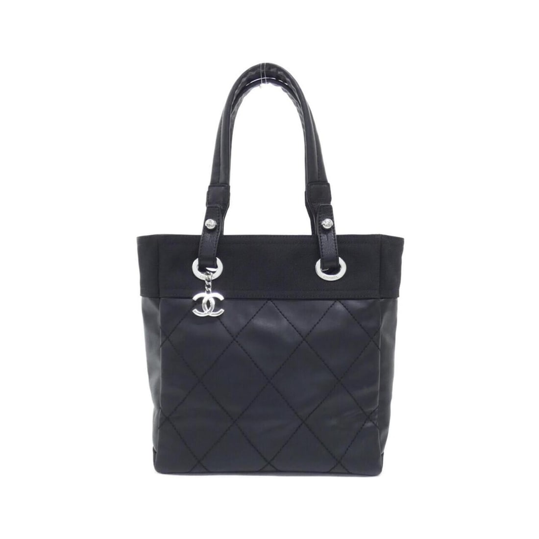 Chanel Paris Biarritz Line 34208 Handbag: --- Catalog ---Category: SizeSize (HxWxD): 27cm x 25cm x 10cm / 10.62'' x 9.84'' x 3.93''Category: DesignType: HandbagColor: BlackGender: WomenMaterial: Canvas Category: GeneralMPN: 34208Brand: