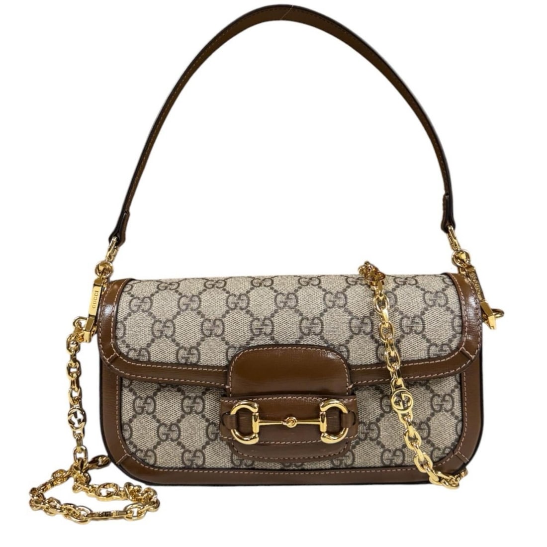 Gucci Horsebit 1955 Shoulder Bag, GG Supreme Canvas 735178, Brown, Women's, GUCCI 2-way Chain: --- Catalog ---Category: SizeSize (HxWxD): 13cm x 23.5cm x 5.5cm / 5.11'' x 9.25'' x 2.16''Category: DesignType: Shoulder bagColor: Beige, BrownGender: WomenMaterial: GG Supreme , Canvas Category: Gen