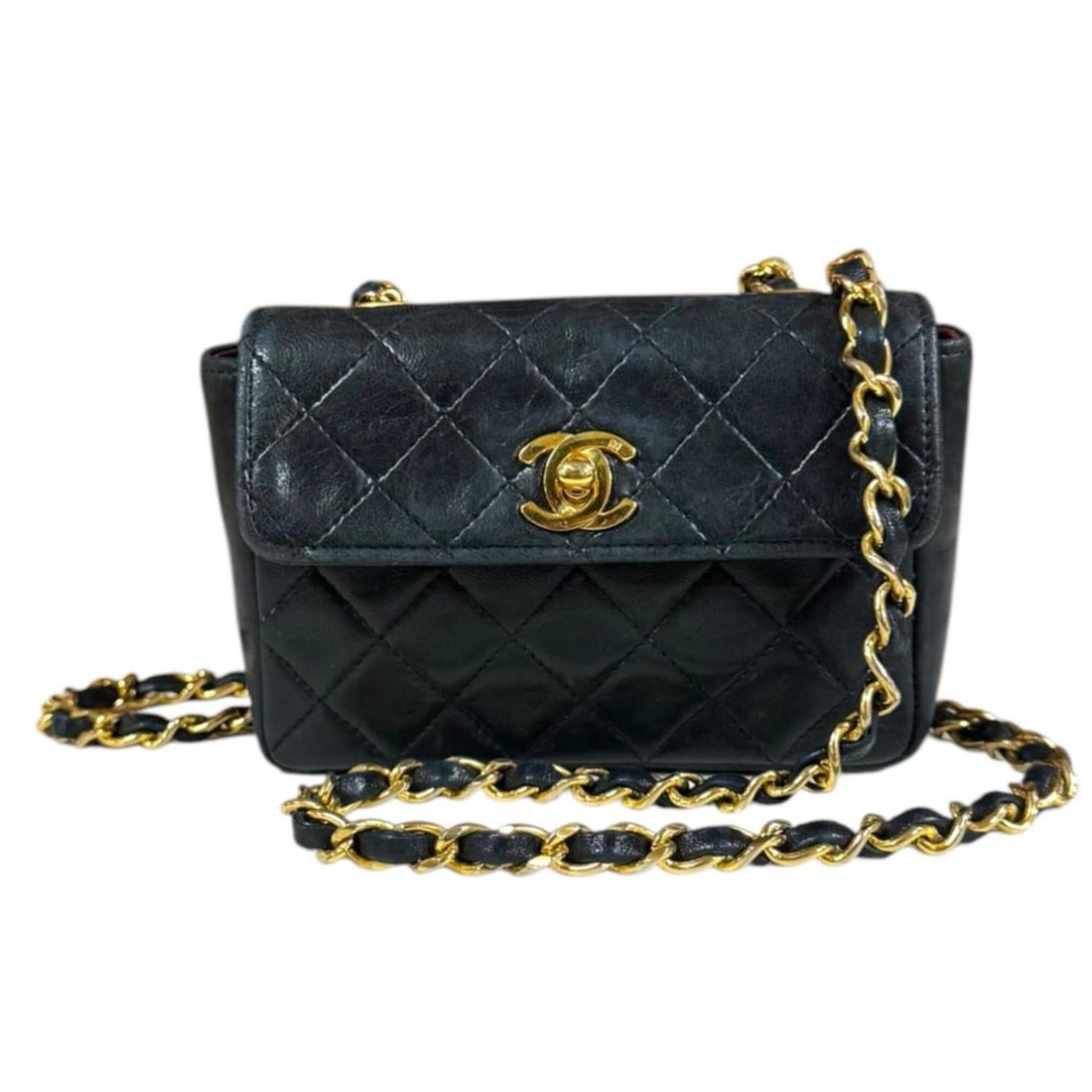 Chanel Mini Matelassé Shoulder Bag, Lambskin, Black, Women's, CHANEL Chain: --- Catalog ---Category: SizeSize (HxWxD): 9.5cm x 14cm x 4.5cm / 3.74'' x 5.51'' x 1.77''Category: DesignType: Shoulder bagColor: BlackGender: WomenMaterial: Leather Leather/Fur Type: LambskinCategor