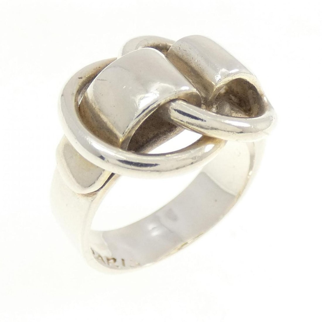 Hermes Hermès Deux Ano Ring: --- Catalog ---Category: SizeJP Size: 8.5US Size: 4.5Category: DesignType: Band ringColor: SilverGender: WomenCategory: GeneralBrand: Hermes--- Item List ---Section: ConditionRanking: Rank B Used -