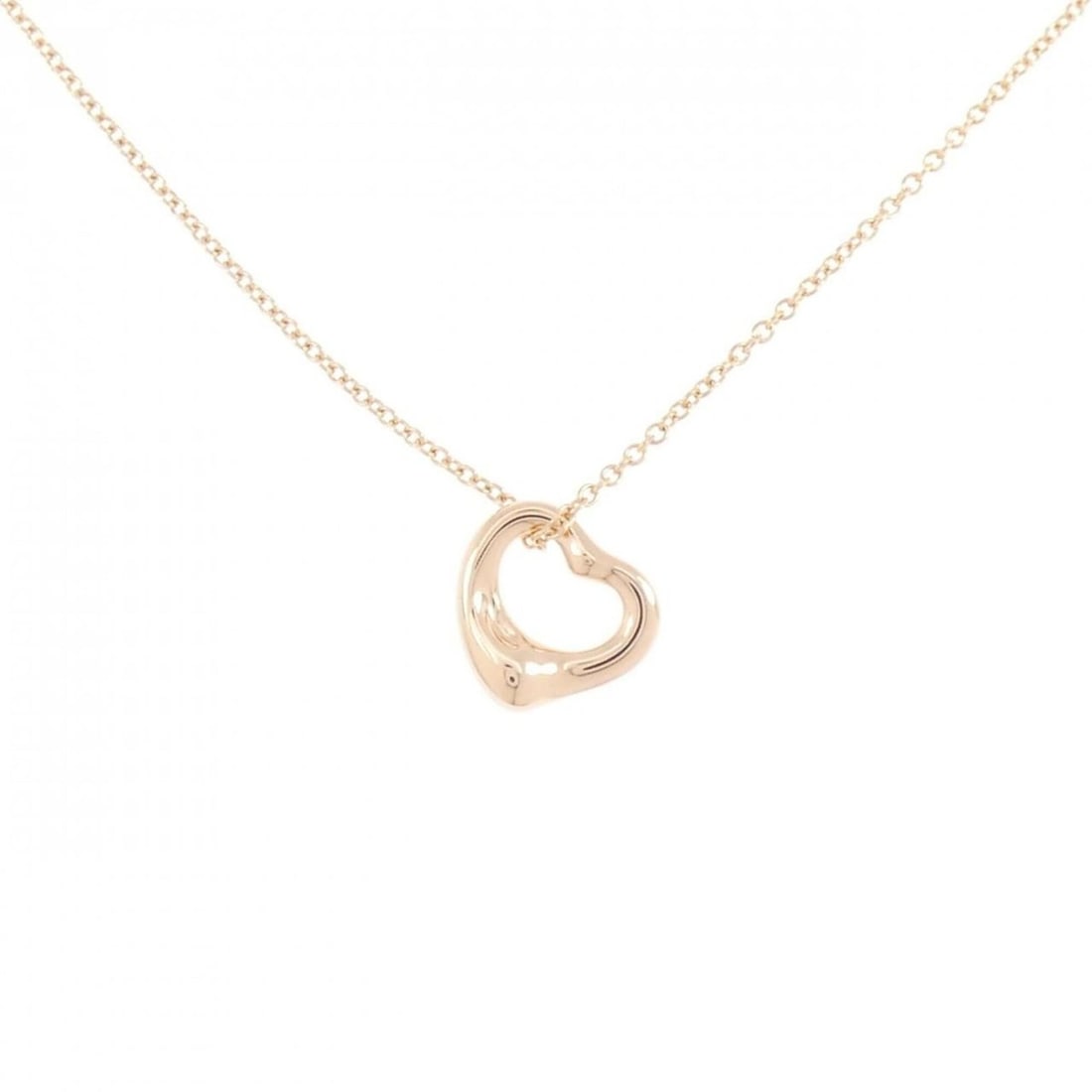 Tiffany Open Heart Necklace: --- Catalog ---Category: SizePendant Size: 11mm x 10.5mm / 0.43'' x 0.41''Neck Circumference: 40 cm / 15.74''Category: DesignColor: Pink goldGender: WomenMaterial: Pink gold (18K)Pendant Type: