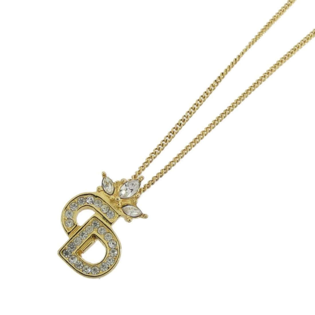 Christian Dior necklace: --- Catalog ---Category: SizePendant Size: 22mm x 15mm / 0.86'' x 0.59''Neck Circumference: 39 cm - 44 cm / 15.35'' - 17.32''Category: DesignColor: Clear, GoldGender: WomenNecklace Type: