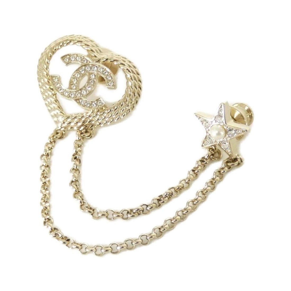 Chanel ABD095 Pin Brooch: --- Catalog ---Category: SizeSize (HxWxD): 2.7cm x 3cm / 1.06'' x 1.18''Category: DesignType: Pin broochColor: Clear, Gold, WhiteGender: WomenCategory: GeneralMPN: ABD095Brand: Chanel--- Item List