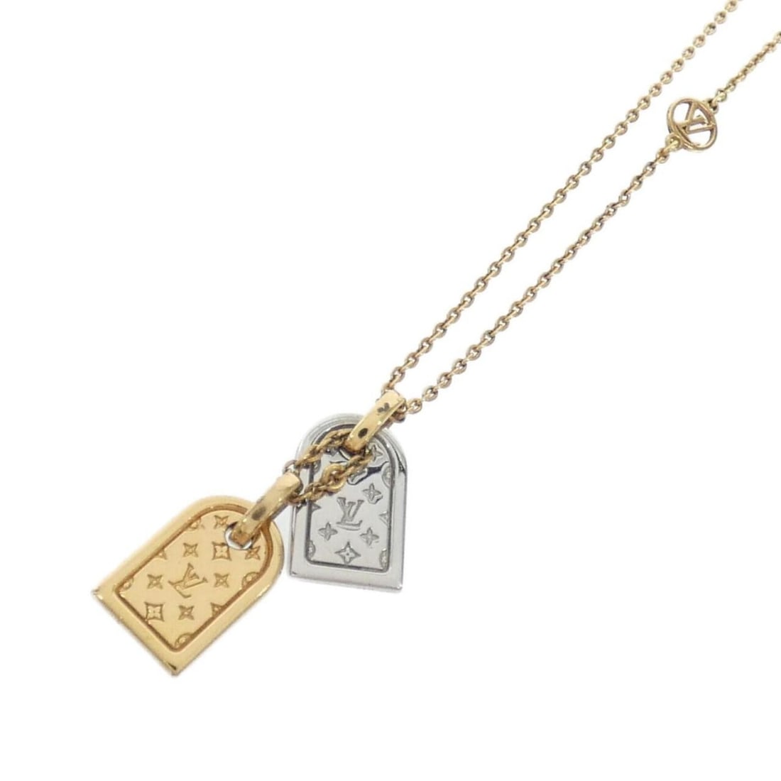 Louis Vuitton Nanogram Necklace M63141: --- Catalog ---Category: SizePendant Size: 26mm x 10mm / 1.02'' x 0.39''Neck Circumference: 39 cm - 45 cm / 15.35'' - 17.71''Category: DesignColor: Gold, SilverGender: Men,WomenNecklace Type: