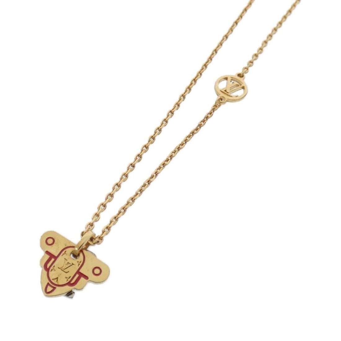 Louis Vuitton Rocky Necklace M62809: --- Catalog ---Category: SizePendant Size: 10mm x 10mm / 0.39'' x 0.39''Neck Circumference: 39 cm - 44.5 cm / 15.35'' - 17.51''Category: DesignColor: Gold, Red color, SilverGender: Men,WomenNecklace T