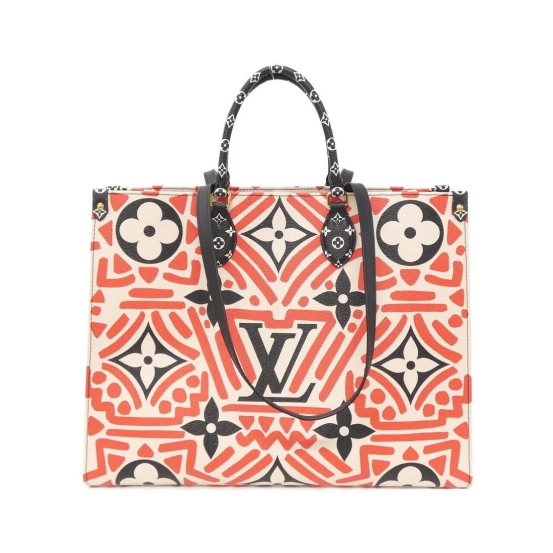 Louis Vuitton LV Crafty OnTheGo GM M45358 Handbag: --- Catalog ---Category: SizeSize (HxWxD): 32cm x 41cm x 18cm / 12.59'' x 16.14'' x 7.08''Category: DesignType: HandbagColor: Cream, RougeGender: WomenMaterial: Coated canvas Hardware Color: GoldCateg