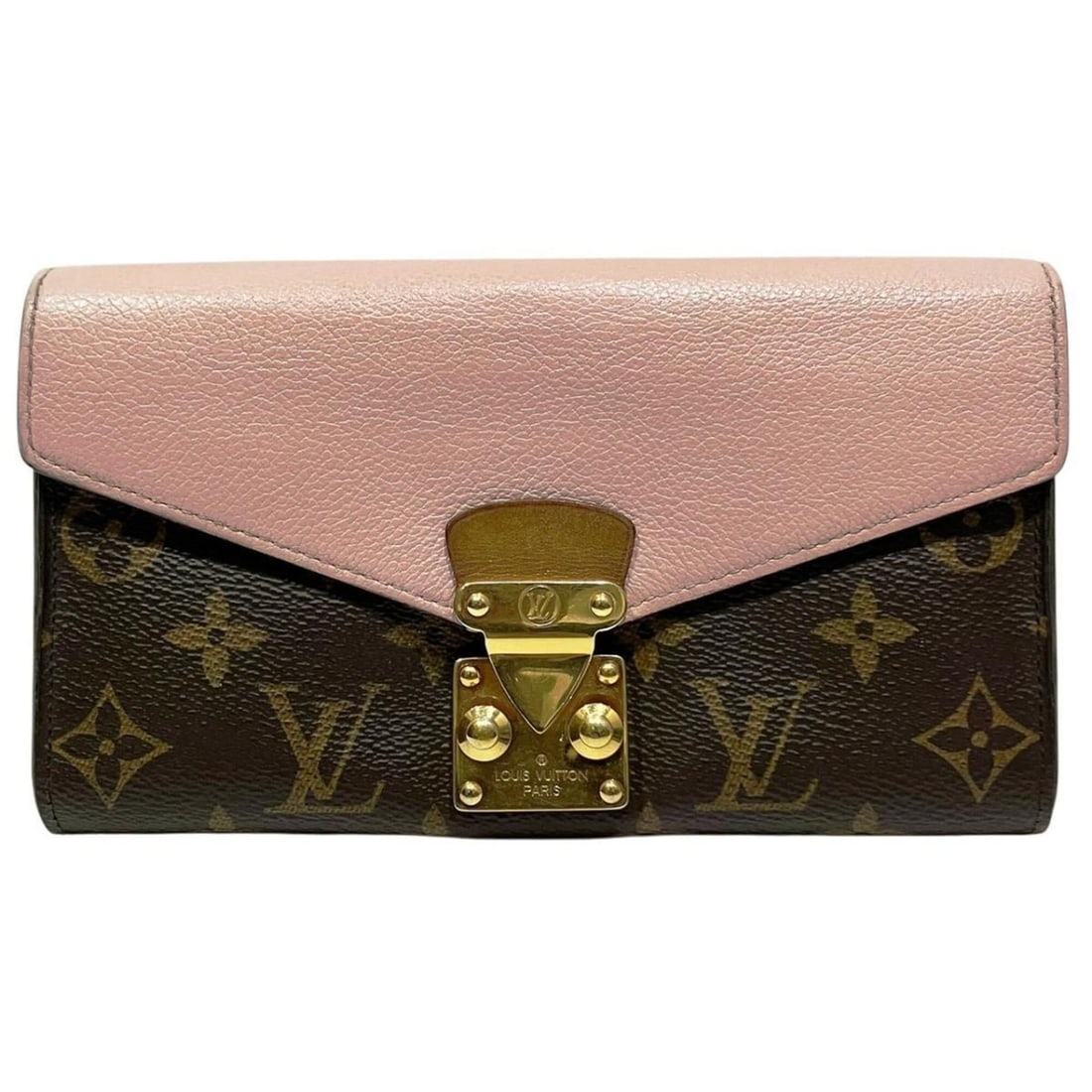 Louis Vuitton Portefeuille Pallas Long Wallet Monogram M61279: --- Catalog ---Category: SizeSize (HxWxD): 10.5cm x 18.5cm x 3cm / 4.13'' x 7.28'' x 1.18''Category: DesignType: Coin purse/coin caseColor: Brown, Monogram, PinkGender: WomenMaterial: Monogram Categor