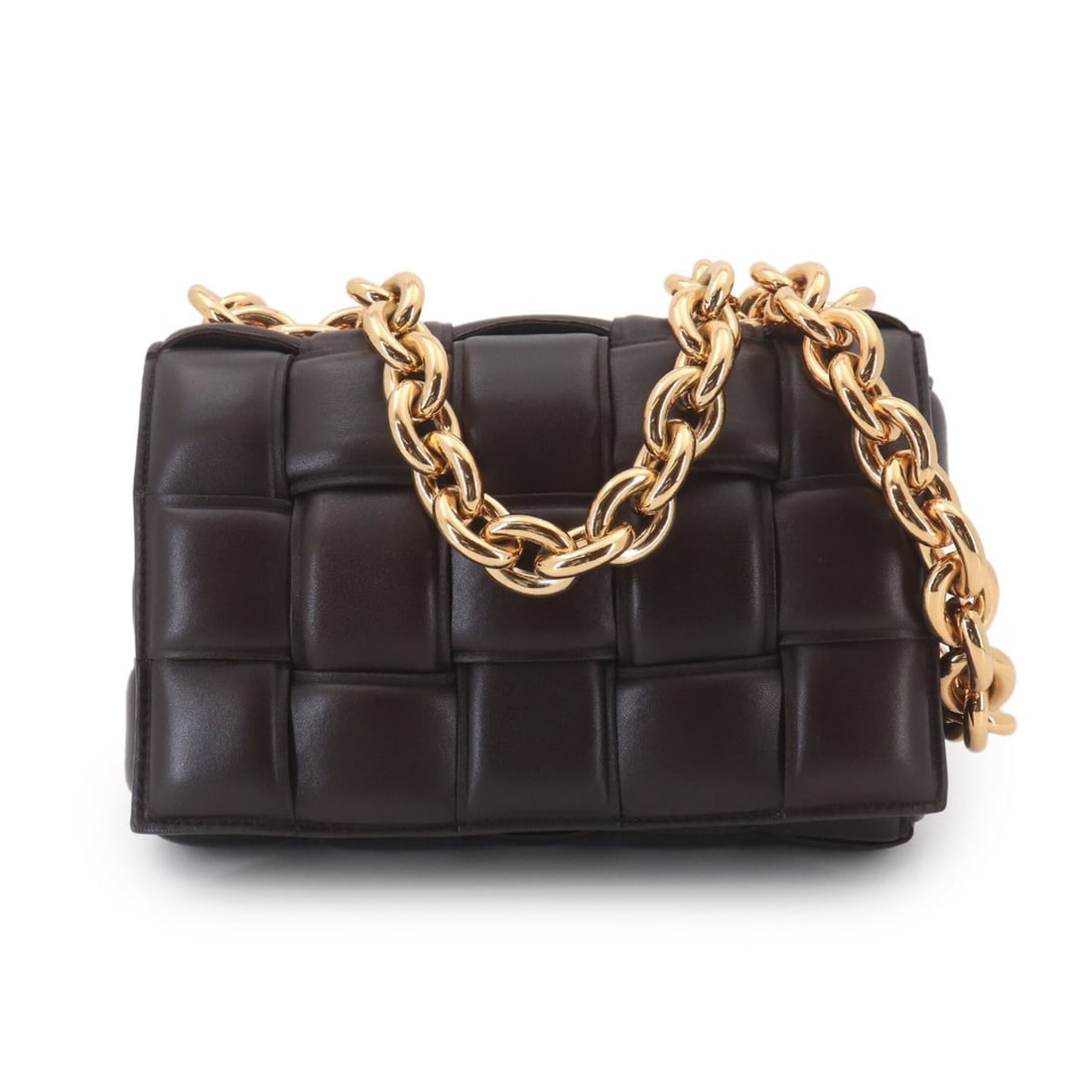 Bottega Veneta Intrecciato Chain Cassette 2-way Hand/Shoulder Handbag Leather Brown 631421: --- Catalog ---Category: SizeSize (HxWxD): 16.5cm x 25.5cm x 8cm / 6.49'' x 10.03'' x 3.14''Category: DesignType: Handbag, Shoulder bagColor: BrownGender: WomenMaterial: Leather Category: GeneralMPN: 