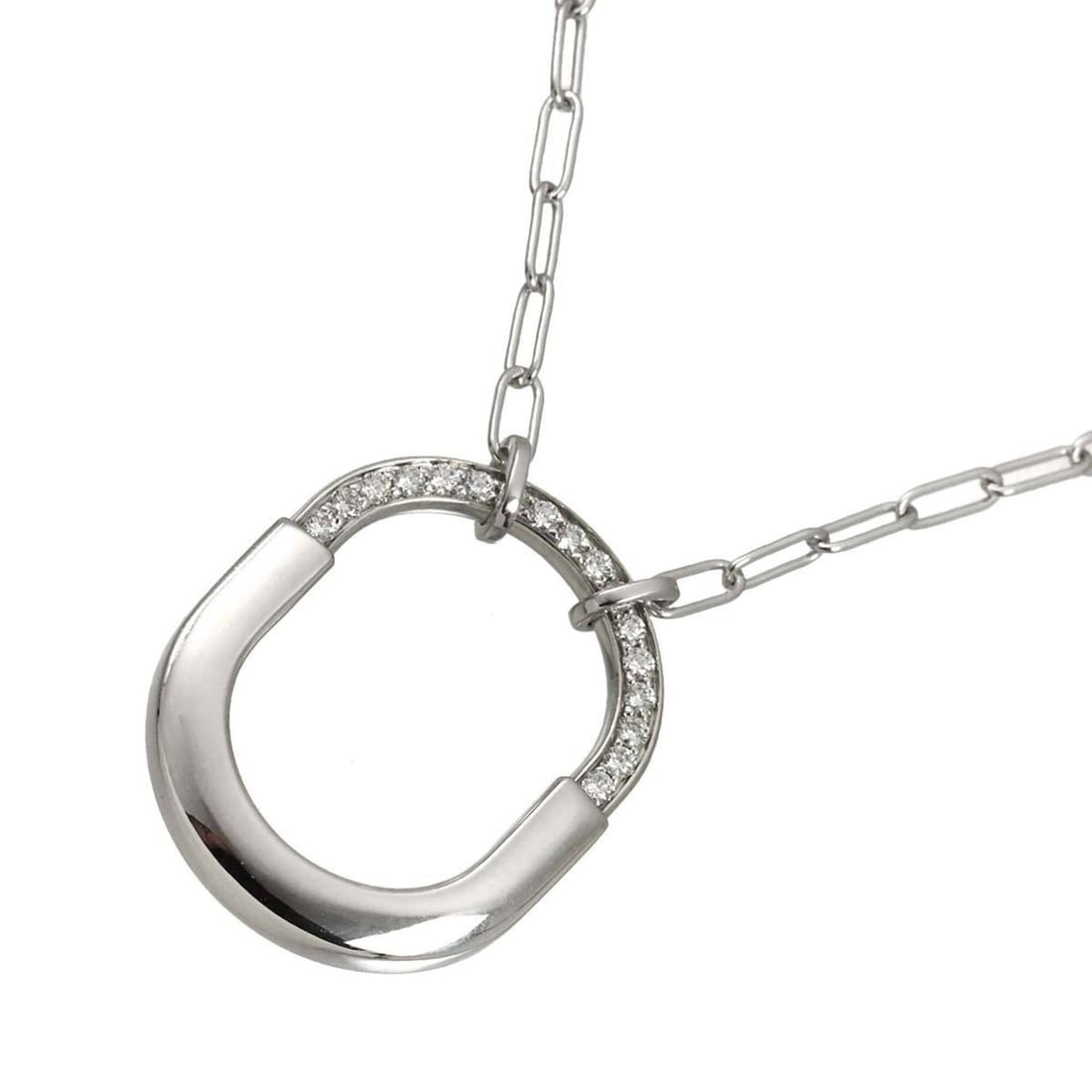 Tiffany & Co. Lock Medium Diamond 0.33ct Necklace 45.7cm 18K WG White Gold 750: --- Catalog ---Category: SizePendant Size: 29.3mm x 23.5mm / 1.15'' x 0.92''Neck Circumference: 45.7 cm / 17.99''Category: DesignGender: WomenMaterial: White gold (18K)Necklace Type: NecklaceCategory: