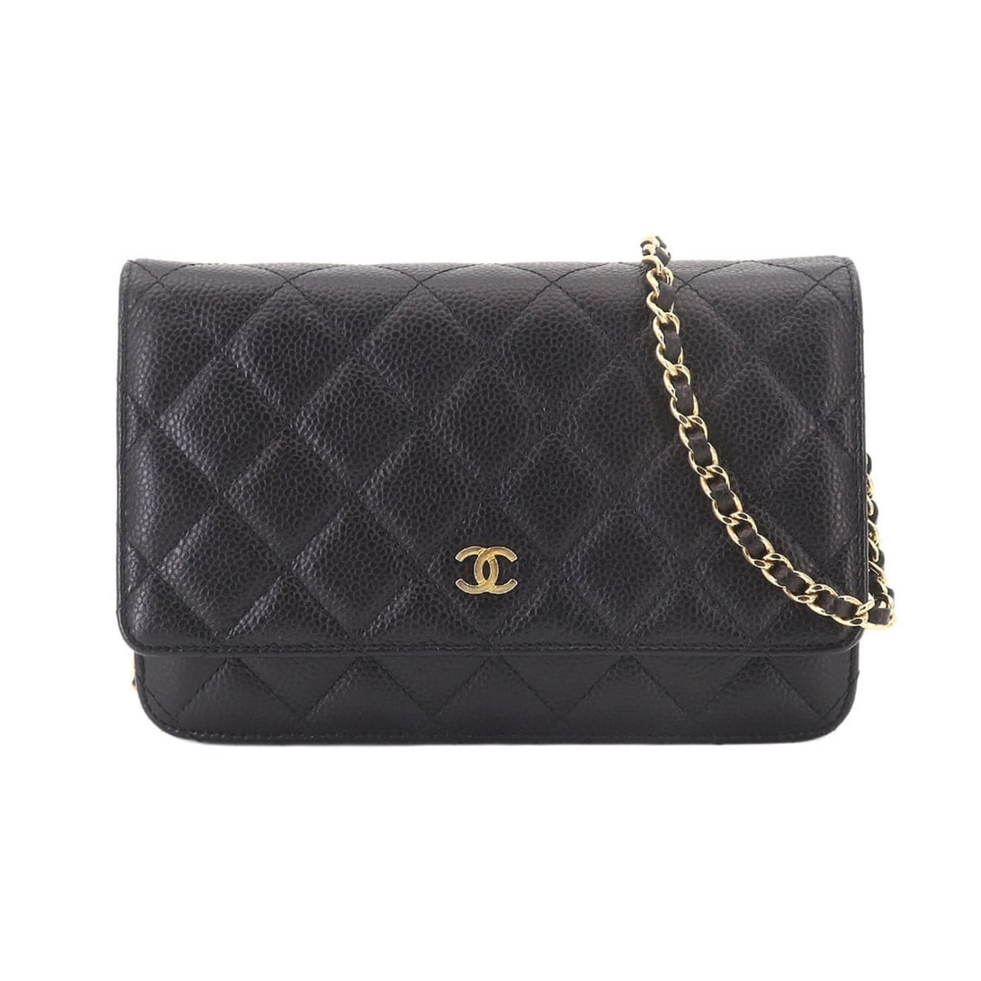 Chanel Matelassé Classic Chain Wallet, Long Caviar Leather, Black, AP0250, Gold Hardware.: --- Catalog ---Category: SizeSize (HxWxD): 12cm x 19cm x 2cm / 4.72'' x 7.48'' x 0.78''Category: DesignType: Chain/Shoulder walletColor: BlackGender: WomenMaterial: Grained Calfskin Category: GeneralM