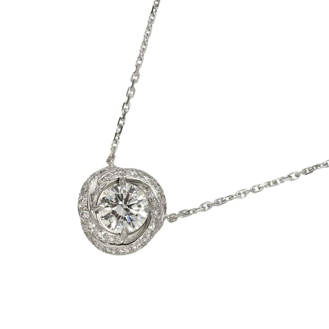 Cartier Trinity Ruban Diamond Necklace, 0.72ct G VVS1 3EX, 42cm, 18K WG 750.: --- Catalog ---Category: SizePendant Size: 10.5mm x 10.4mm / 0.41'' x 0.4''Neck Circumference: 42 cm / 16.53''Category: DesignGender: WomenMaterial: White gold (18K)Necklace Type: NecklaceCategory: