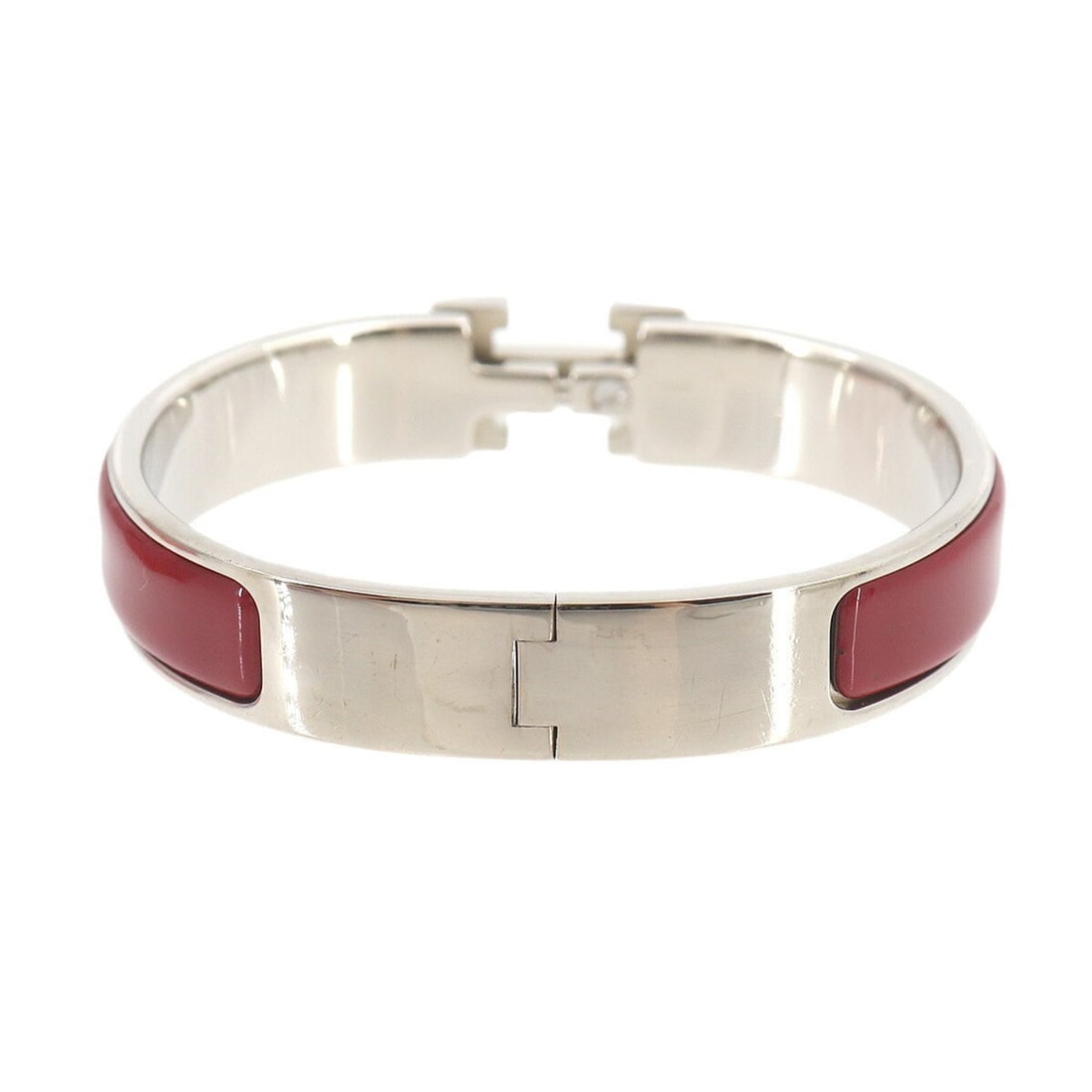 Hermes Clic H PM Bangle, Red and Silver - 2