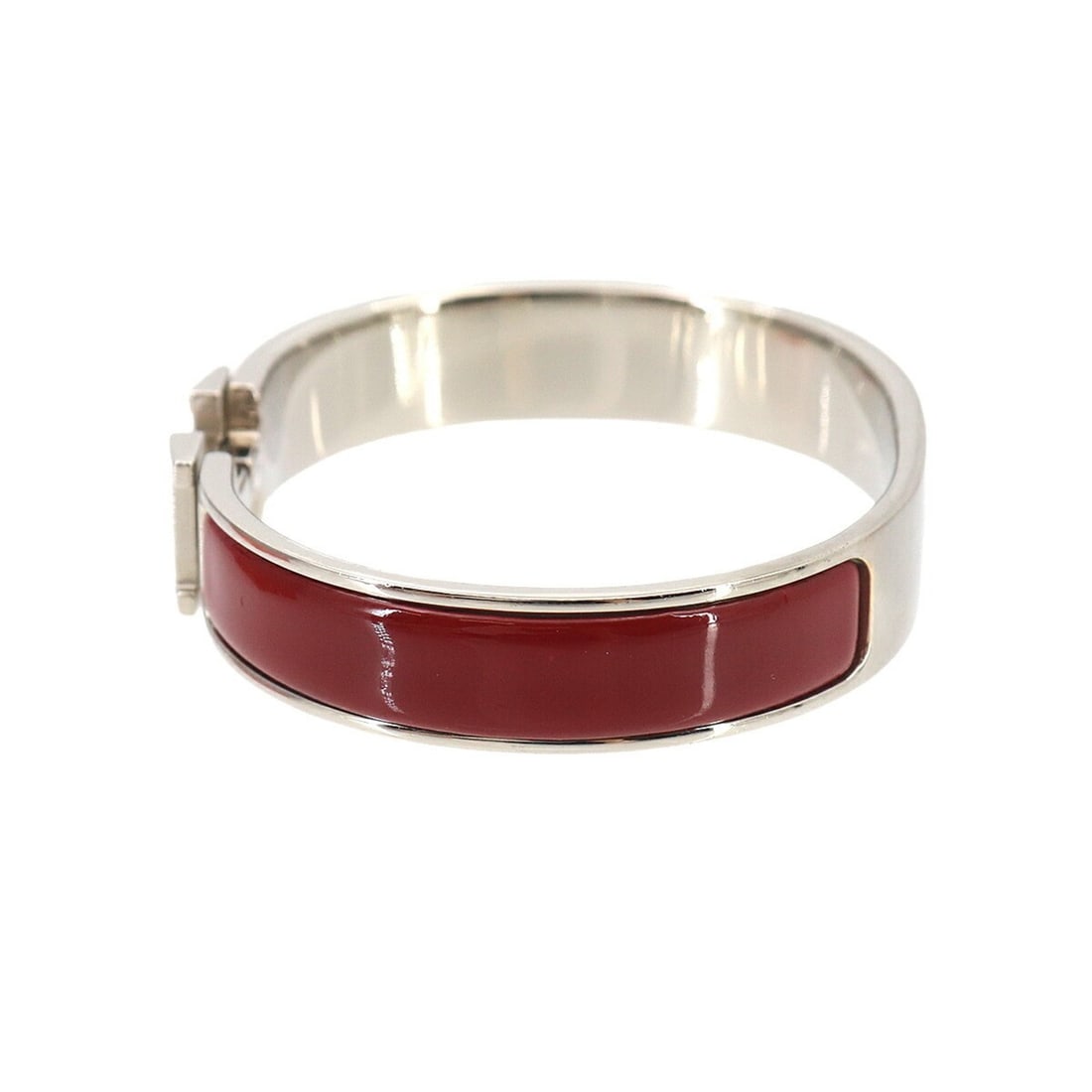 Hermes Clic H PM Bangle, Red and Silver - 3