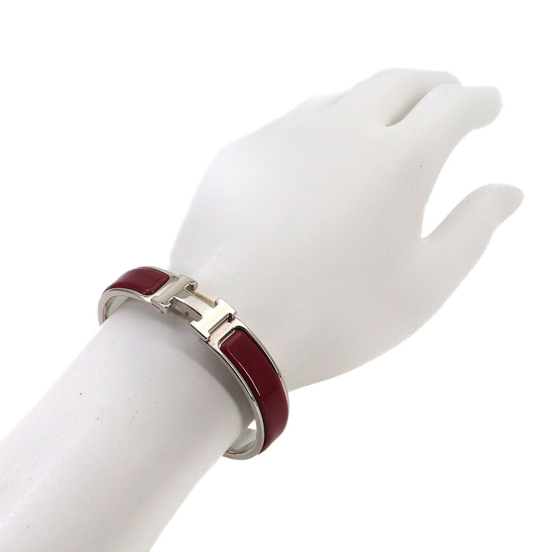 Hermes Clic H PM Bangle, Red and Silver - 6