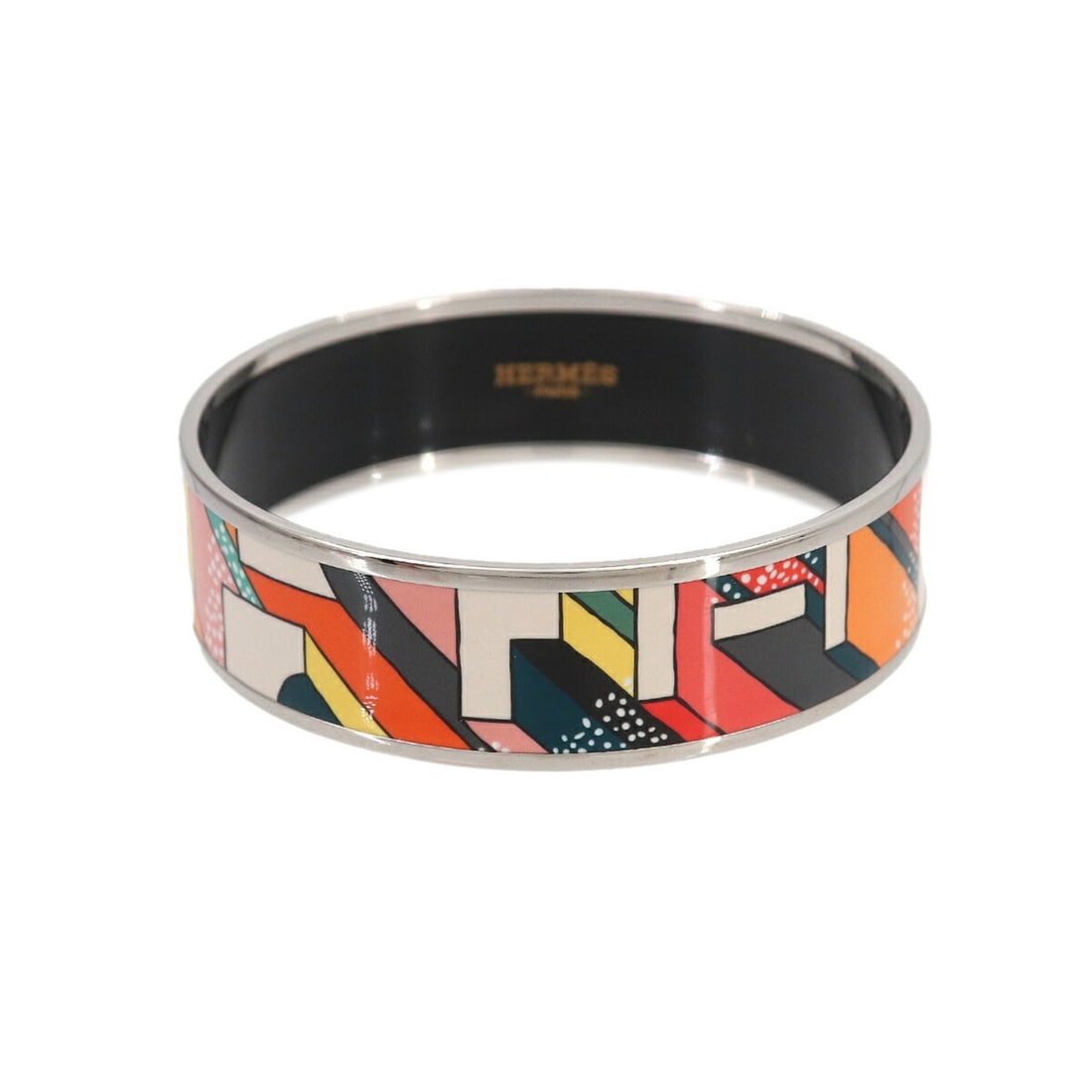 Hermes HERMES Email MM Bangle Bracelet Multicolor Gold: --- Catalog ---Category: SizeLength: 19cm / 7.48''Category: DesignType: BangleColor: Multi-color, SilverGender: WomenCategory: GeneralBrand: Hermes--- Item List ---Section: ConditionRanking: Rank NS N