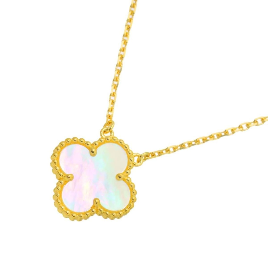 Van Cleef & Arpels VCA Alhambra Shell Necklace 42cm 18K Yellow Gold 750: --- Catalog ---Category: SizePendant Size: 14.8mm x 14.8mm / 0.58'' x 0.58''Neck Circumference: 42 cm / 16.53''Category: DesignGender: WomenMaterial: Shell, Yellow gold (18K)Necklace Type: