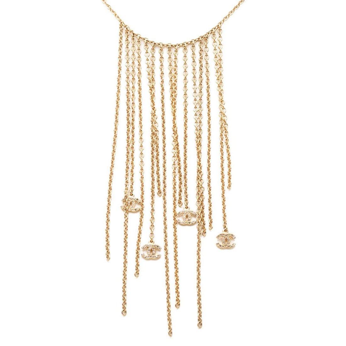 Chanel Coco Mark Necklace 01P Gold Plated Rhinestone Women's CHANEL: --- Catalog ---Category: SizePendant Size: 7.6mm x 10.2mm / 0.29'' x 0.4''Neck Circumference: 41 cm / 16.14''Category: DesignColor: GoldGender: WomenMaterial: RhinestoneNecklace Type: NecklaceCategory