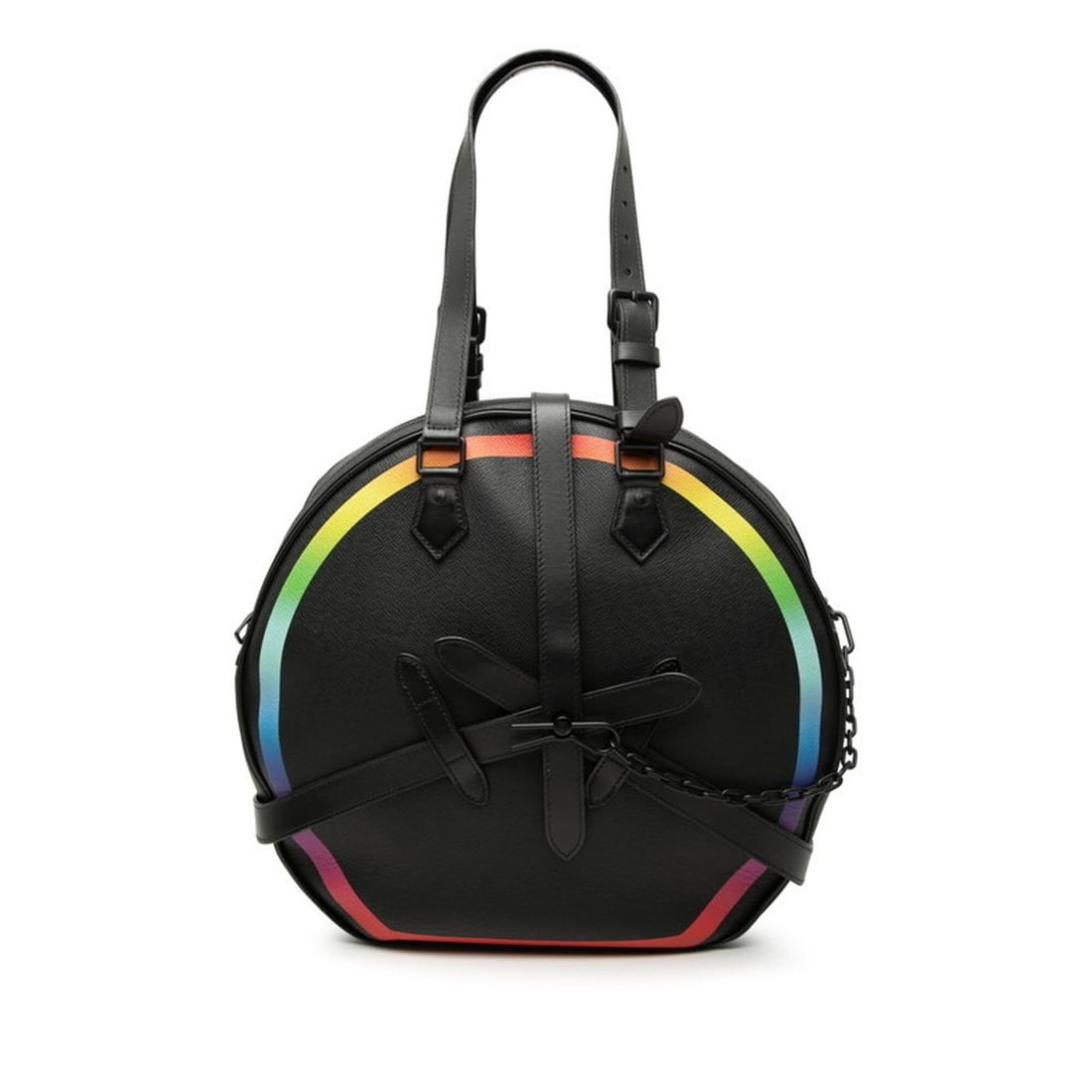 Louis Vuitton Taiga Rainbow Soft Hat Trunk Handbag Shoulder Bag M30335 Black Multicolor Leather: --- Catalog ---Category: SizeSize (HxWxD): 37cm x 39cm x 17cm / 14.56'' x 15.35'' x 6.69''Category: DesignType: Handbag, Shoulder bagColor: Black, Multi-colorGender: WomenMaterial: Leather Category: G