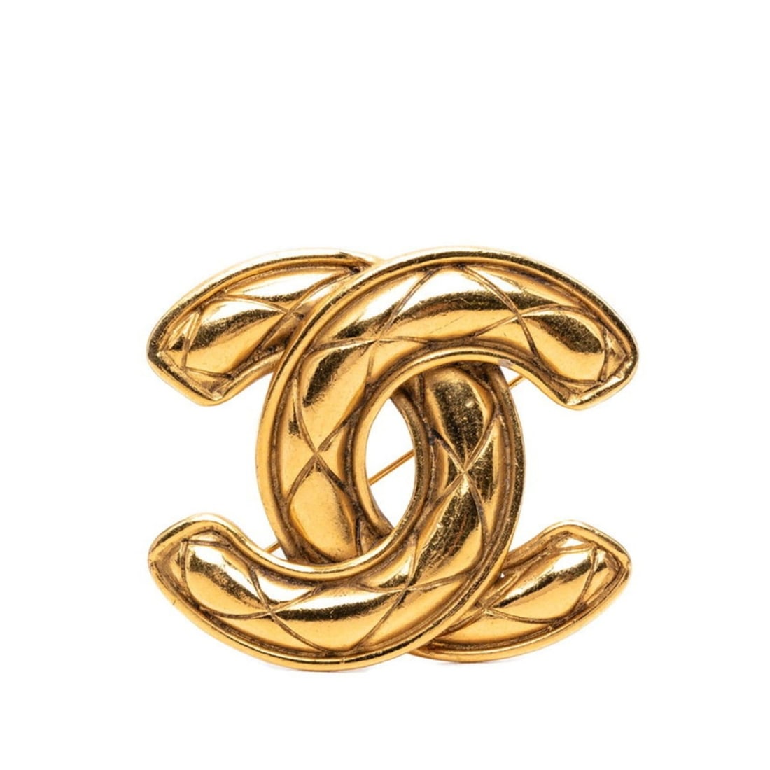 Chanel Matelassé Coco Mark Brooch, Gold Plated, Women's CHANEL: --- Catalog ---Category: SizeSize (HxWxD): 5.13cm x 5.73cm / 2.01'' x 2.25''Category: DesignType: BroochColor: GoldGender: WomenCategory: GeneralBrand: Chanel--- Item List ---Section: ConditionRanking