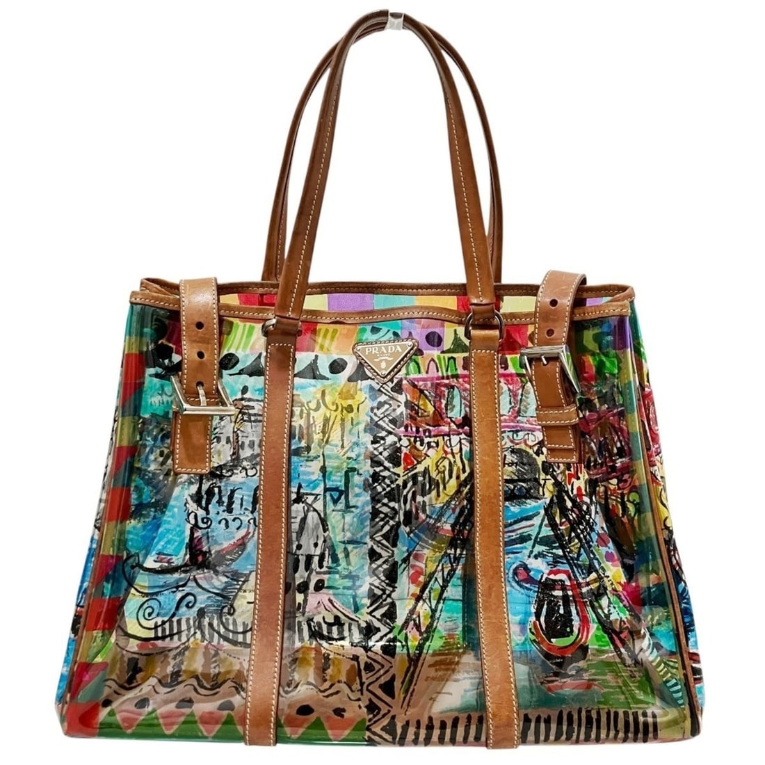 Prada PRADA Tote Bag, Venetian Print, Vinyl Leather BR2515: --- Catalog ---Category: SizeSize (HxWxD): 30cm x 40cm x 11cm / 11.81'' x 15.74'' x 4.33''Category: DesignType: Tote bagColor: Multi-colorGender: WomenMaterial: Vinyl , Leather Category: GeneralMPN: