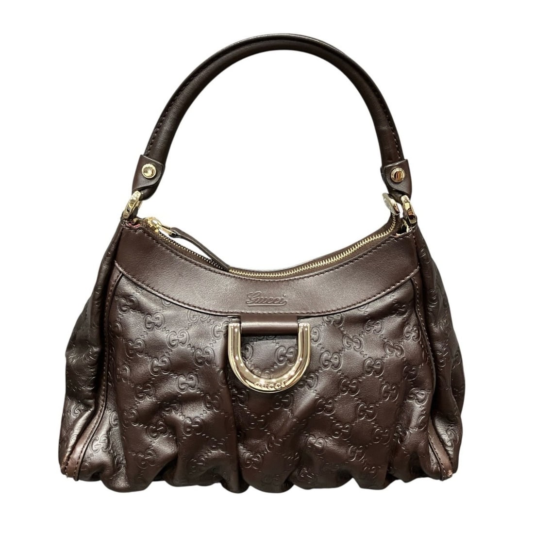 Gucci Abbey Handbag, Guccissima Leather, 190525: --- Catalog ---Category: SizeSize (HxWxD): 18cm x 30cm x 12cm / 7.08'' x 11.81'' x 4.72''Category: DesignType: HandbagColor: Chocolate, Dark brownGender: WomenMaterial: Leather Category: GeneralMPN: 1