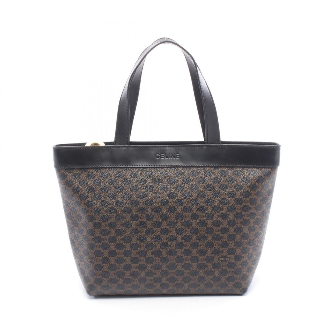 Celine Macadam Tote Bag Handbag, Coated Canvas Leather, Women's, Black/Brown: --- Catalog ---Category: SizeSize (HxWxD): 20cm x 23cm x 10cm / 7.87'' x 9.05'' x 3.93''Category: DesignType: Handbag, Tote bagColor: Black, BrownGender: WomenMaterial: Coated canvas , PVC , Leather C