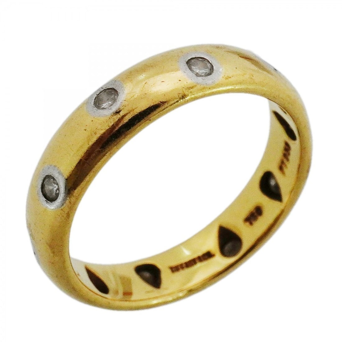 Tiffany & Co. Dots Ring, 18K Yellow Gold (KYG), Platinum (Pt950), Diamond, Size 10, Women's,: --- Catalog ---Category: SizeJP Size: 10US Size: 5.5Category: DesignType: Band ringStone: DiamondGender: WomenMaterial: Platinum 950, Yellow gold (18K)Category: GeneralBrand: Tiffany--- Item List ---S