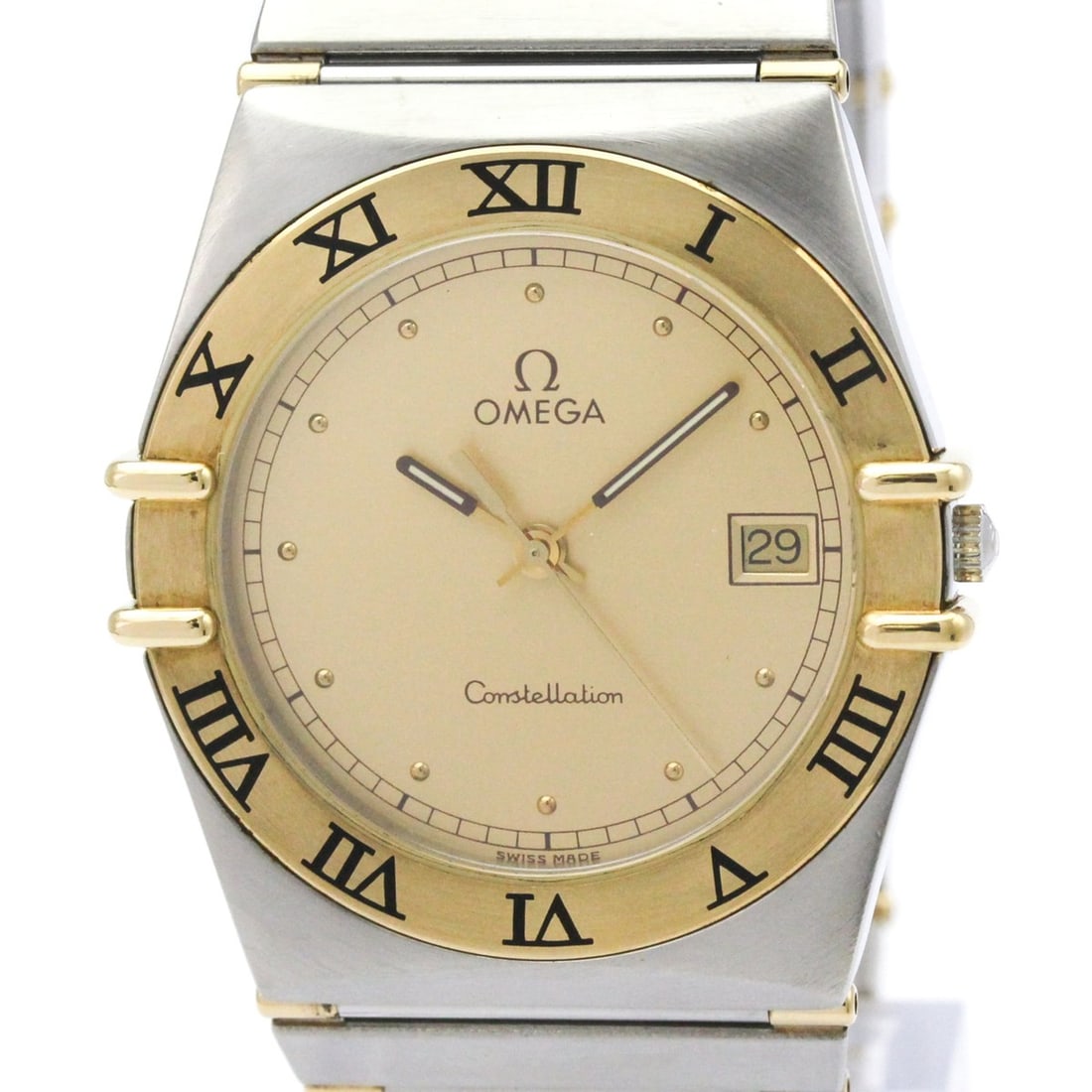 OMEGA Constellation 18K Gold Steel Quartz Mens Watch 396.1070 Polished (1 of 14)