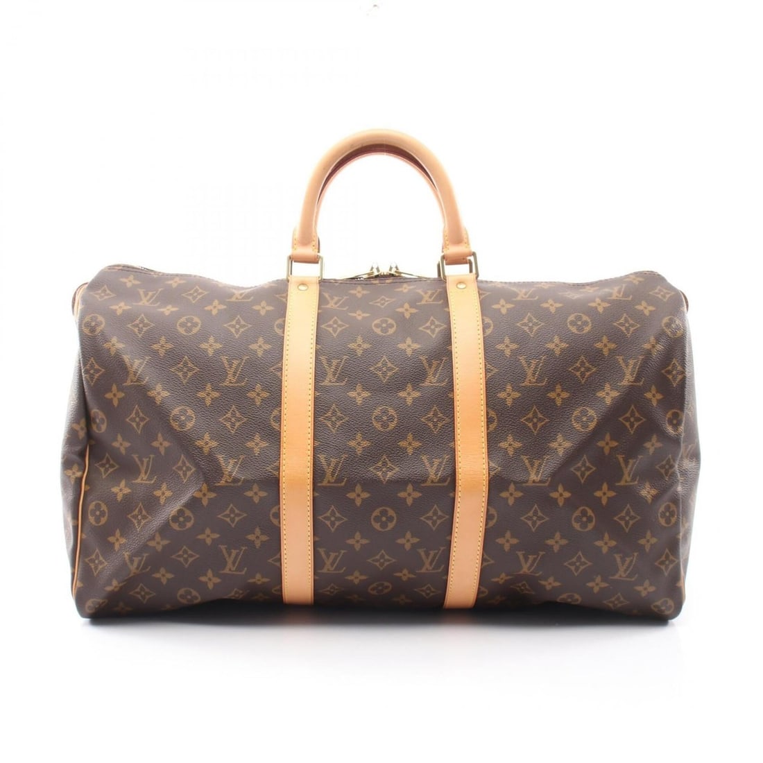 Louis Vuitton Keepall 50 Monogram Boston Bag Handbag, Coated Canvas Leather, Men's/Women's, Brown,: --- Catalog ---Category: SizeSize (HxWxD): 28cm x 51cm x 21.5cm / 11.02'' x 20.07'' x 8.46''Category: DesignType: Boston bagColor: BrownGender: Men,WomenMaterial: PVC , Coated canvas , Leather Categor