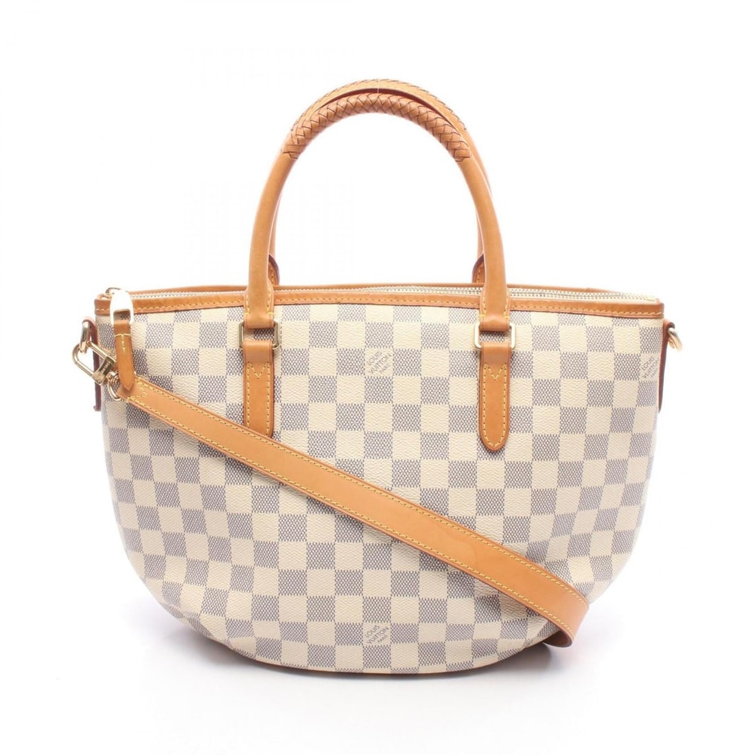 Louis Vuitton Riviera PM Damier Azur 2-Way Tote Bag/Handbag, Coated Canvas and Leather, Women's,: --- Catalog ---Category: SizeSize (HxWxD): 24.5cm x 21cm x 13.5cm / 9.64'' x 8.26'' x 5.31''Category: DesignType: Tote bagColor: WhiteGender: WomenMaterial: PVC , Coated canvas , Leather Category: Gen